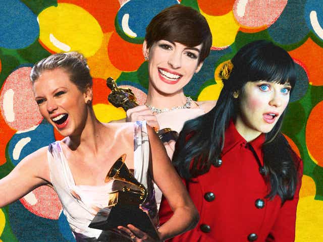 <p>Once deemed too sweet, too eager, too open: Taylor Swift, Anne Hathaway and Zooey Deschanel at peak public earnestness</p>