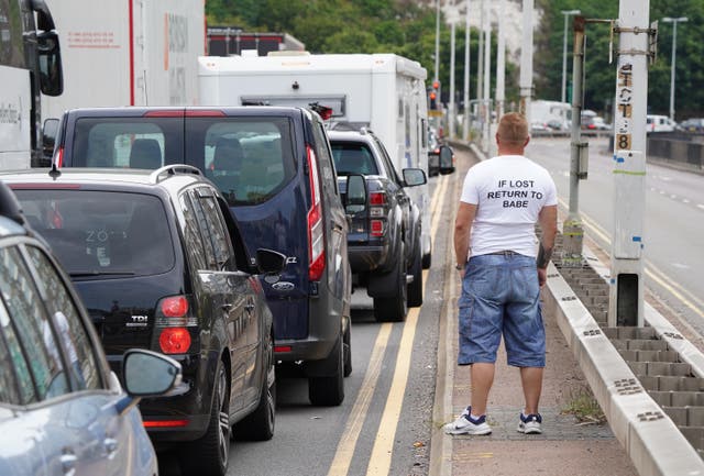 A ‘critical incident’ has been declared by the Port of Dover in Kent due to six-hour queues of traffic (Gareth Fuller/PA)