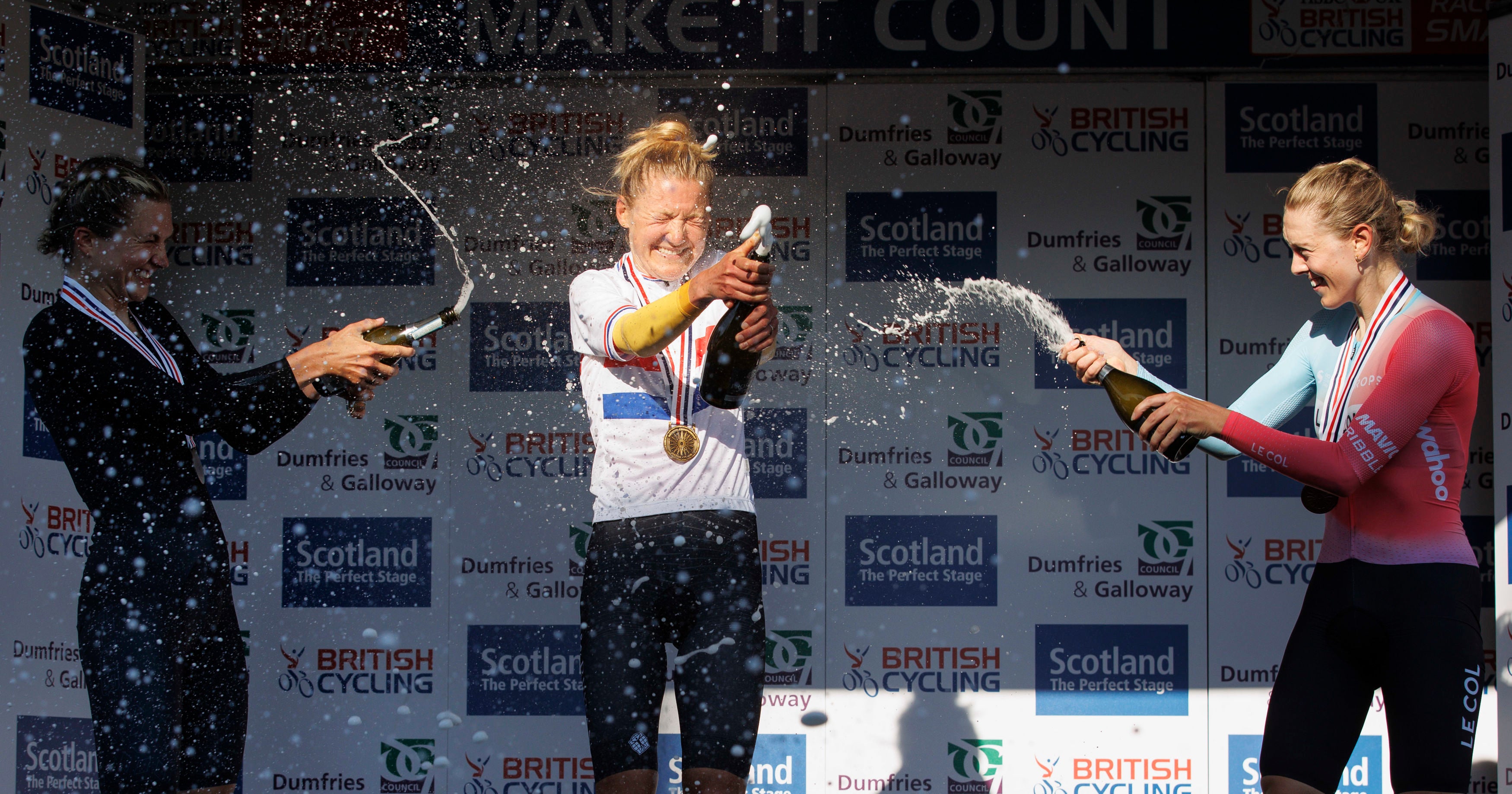 Lizzie Holden, right, finished third in the British Championships time trial
