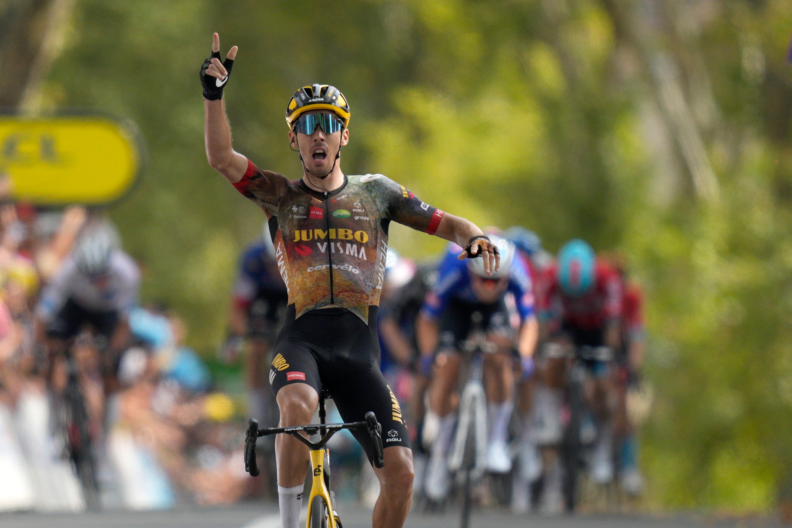 Christophe Laporte delivered the first French victory of this Tour de France on stage 19 (Daniel Cole/AP)