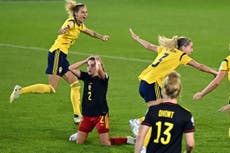 Dramatic injury-time winner fires Sweden past Belgium into Euro 2022 semi-final against England