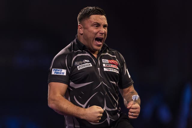 <p>Wales’ Gerwyn Price has reached the semi-finals of the World Matchplay for the first time (Steven Paston/PA)</p>