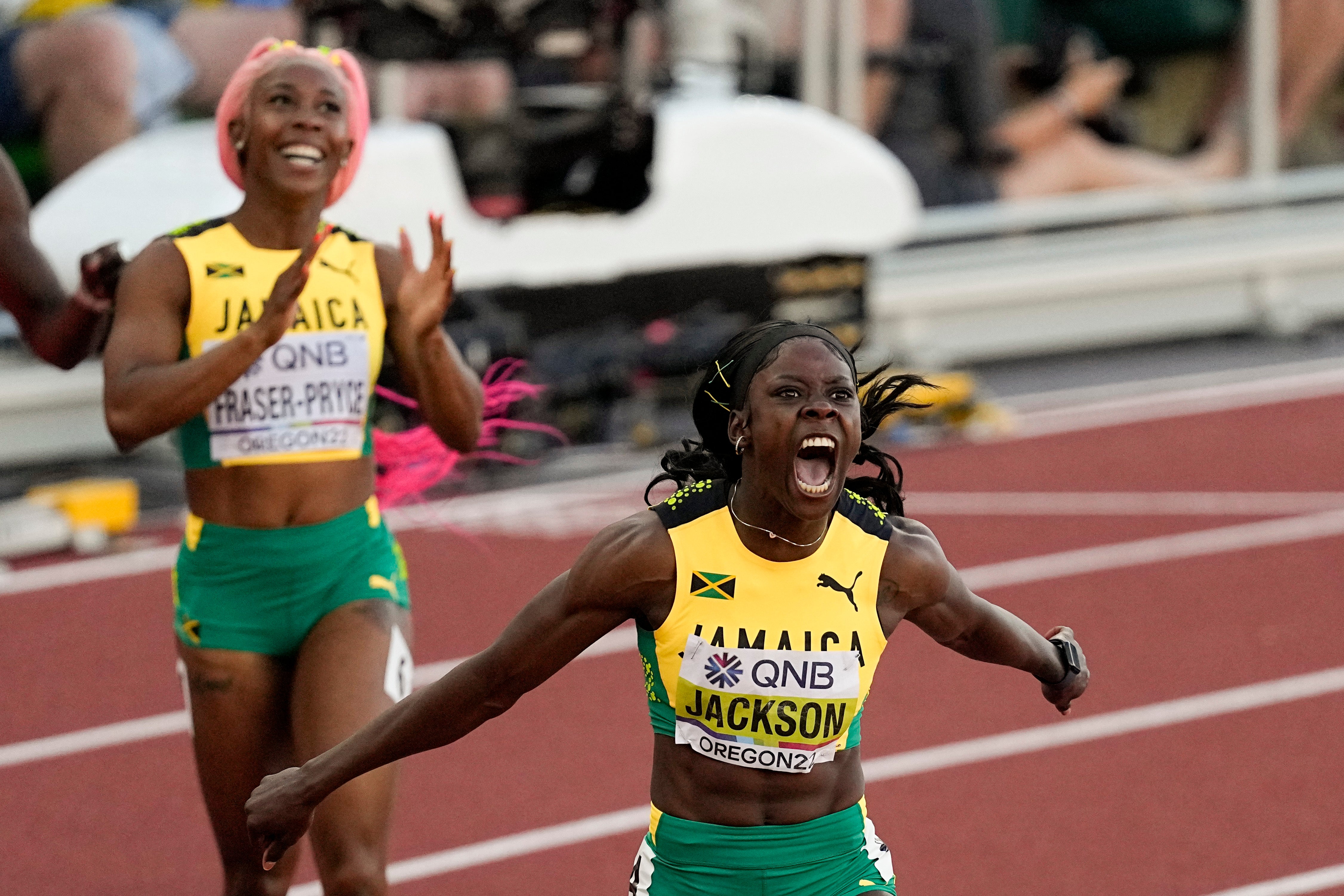 Shericka Jackson will once more lock horns with her Jamaican teammate Shelly-Ann Fraser-Pryce in the 100m
