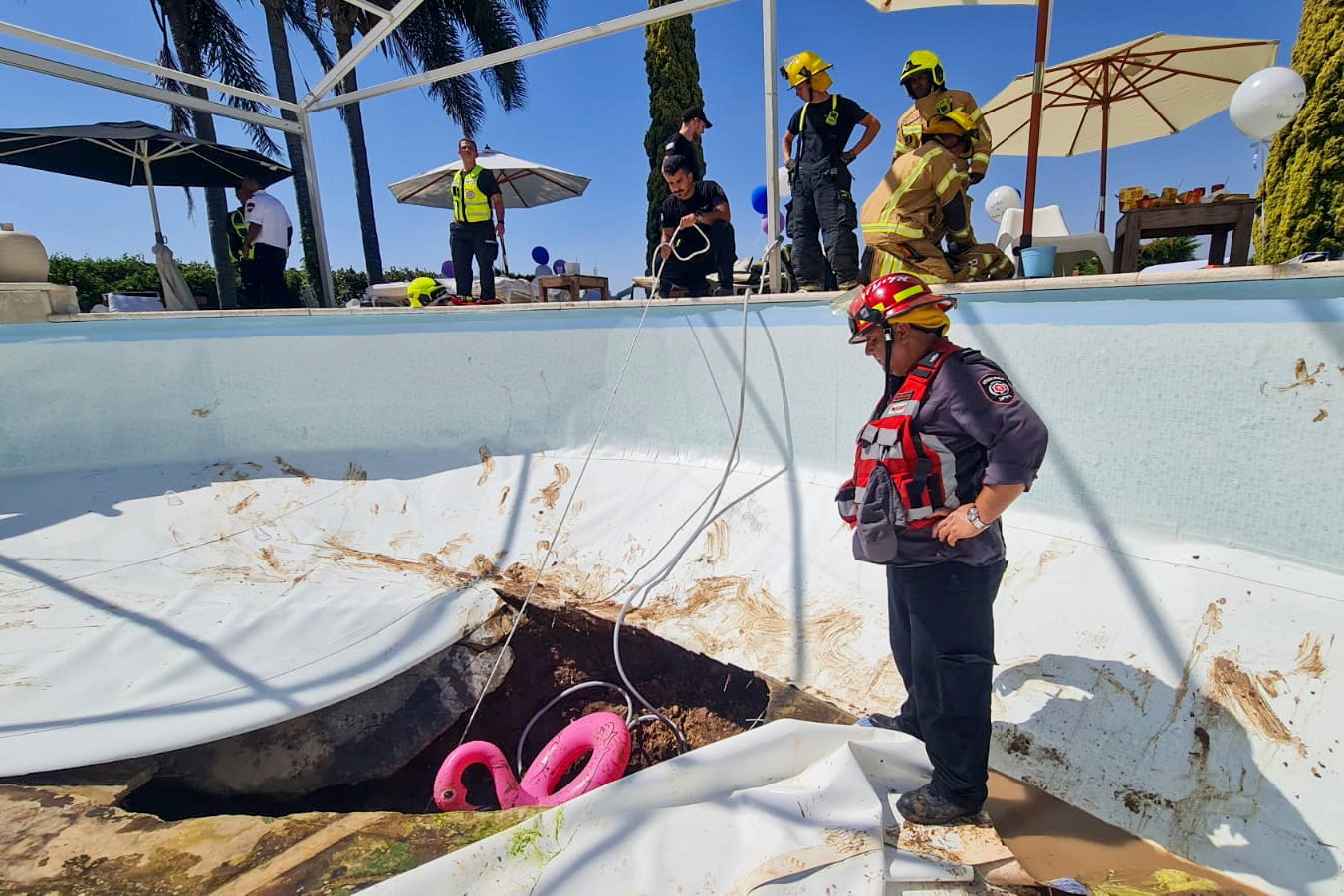 A 30-year-old man after being sucked into swimming pool sinkhole in Israel