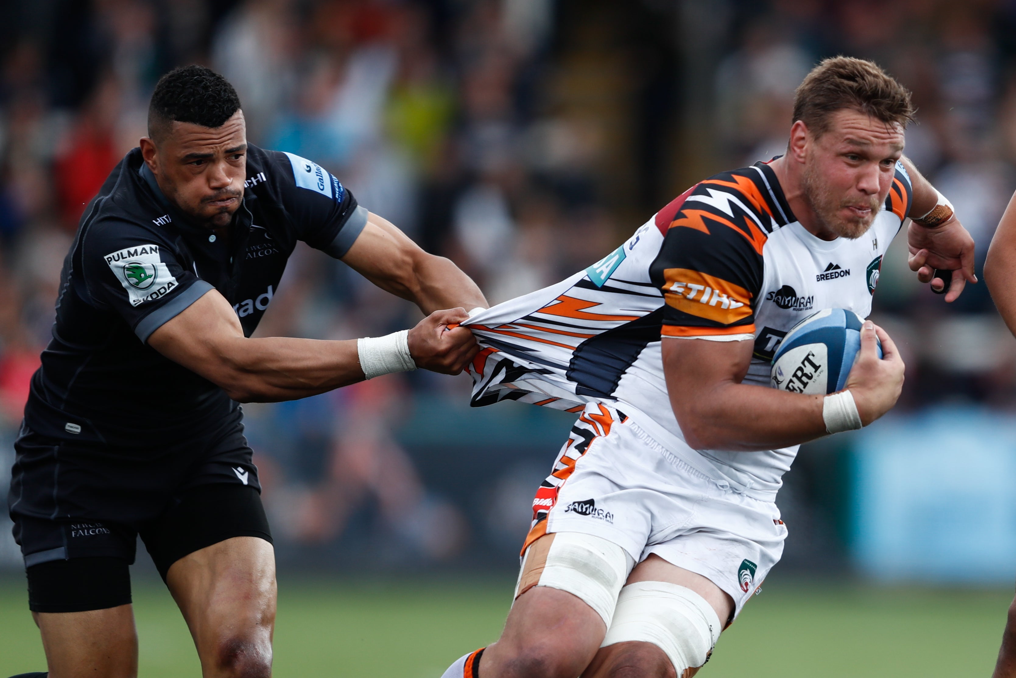 Luther Burrell, left, spent the last two seasons with Newcastle (Will Matthews/PA)