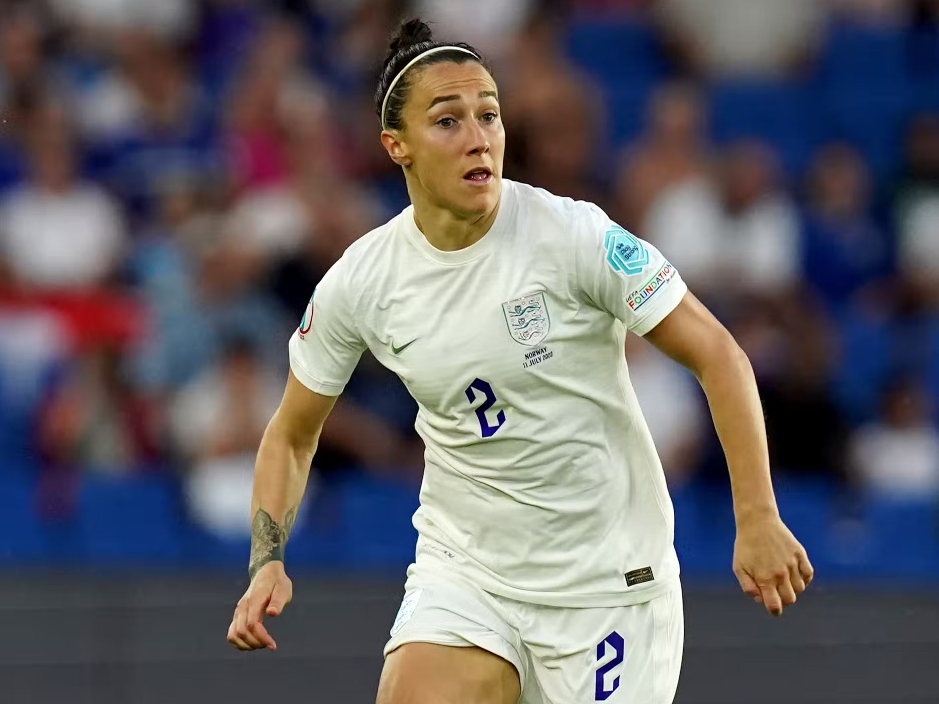 Lucy Bronze insists England are keeping their feet on the ground (Gareth Fuller/PA)
