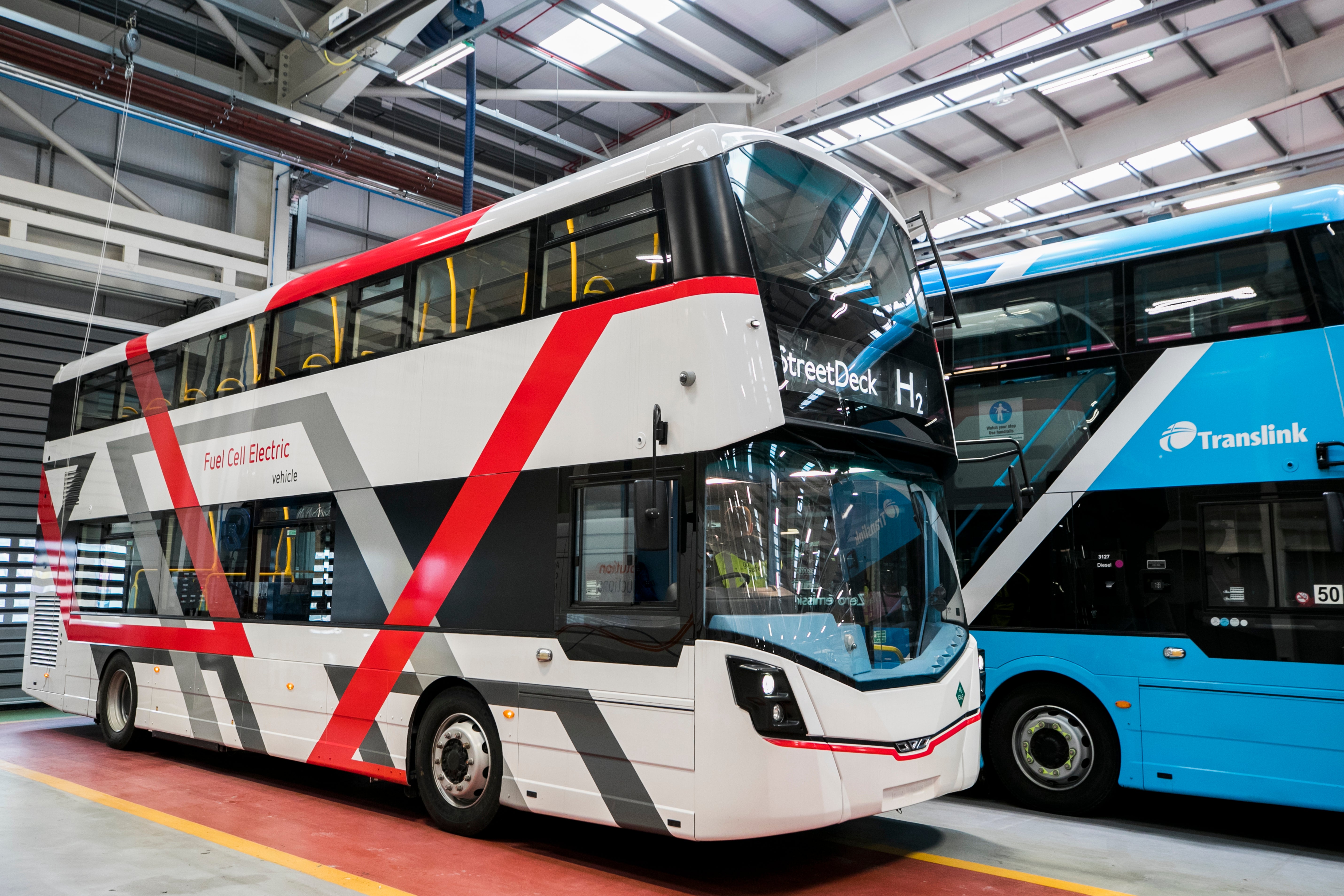 A Wrightbus prototype hydrogen bus on display (PA)
