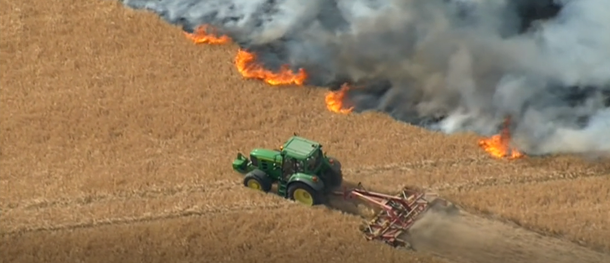 Farmer fought wildfires by creating trench to stop flames reaching home