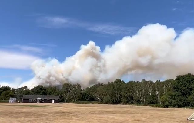 A large blaze has broken out at Hankley Common in Surrey (Matthew Allen/Twitter/PA)