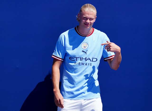 Erling Haaland scored his first Manchester City goal in a 1-0 friendly victory over Bayern Munich (Martin Rickett/PA).