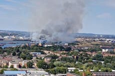 Firefighters tackle grass fire in Thamesmead as blazes break out across London