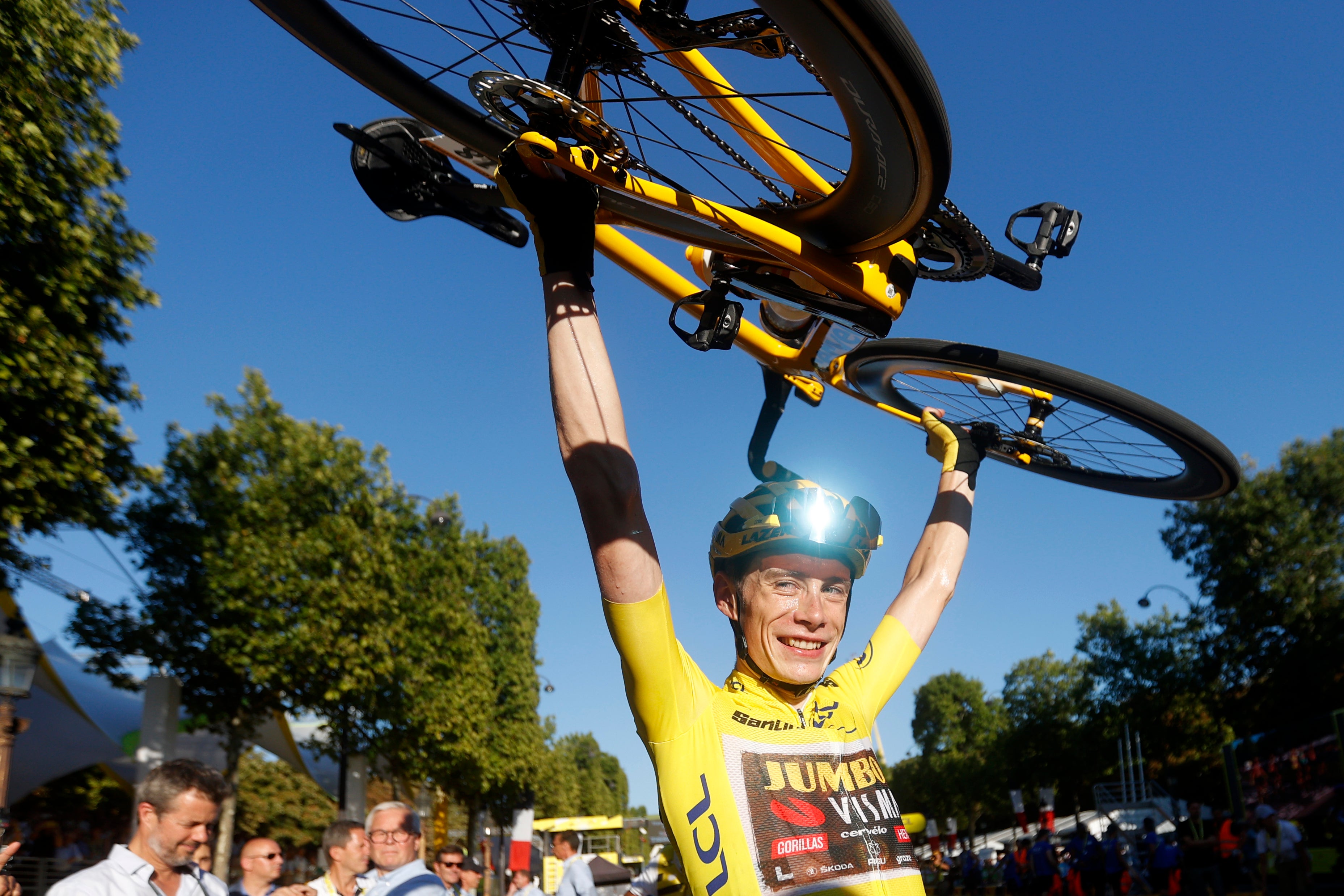 Denmark’s Jonas Vingegaard won the Tour de France (Yoan Valat/AP)