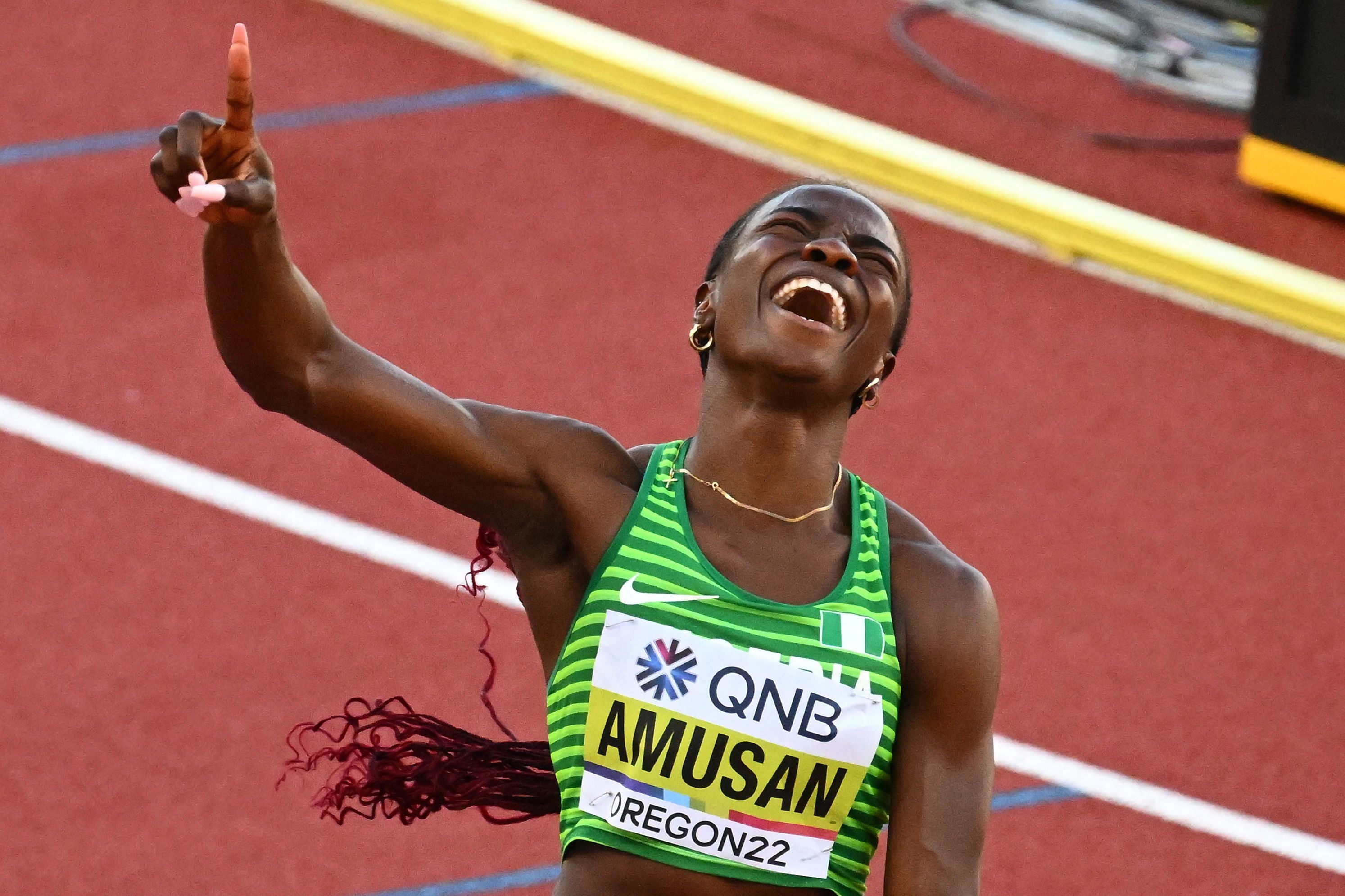 Amusan won gold in the 100m hurdles