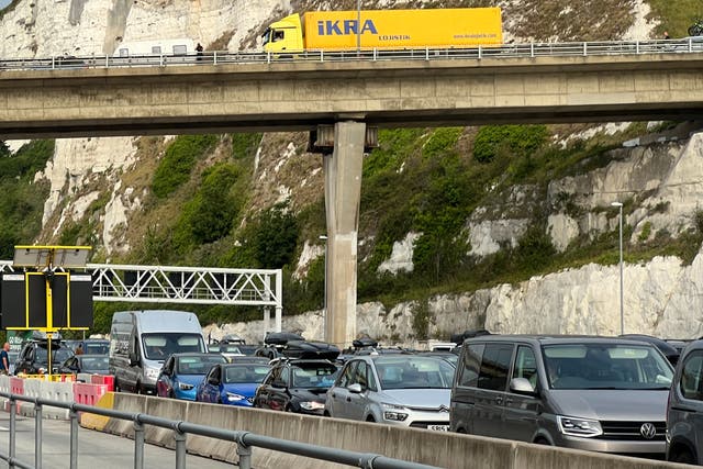 <p>Going places? Queue of vehicles at the Port of Dover</p>