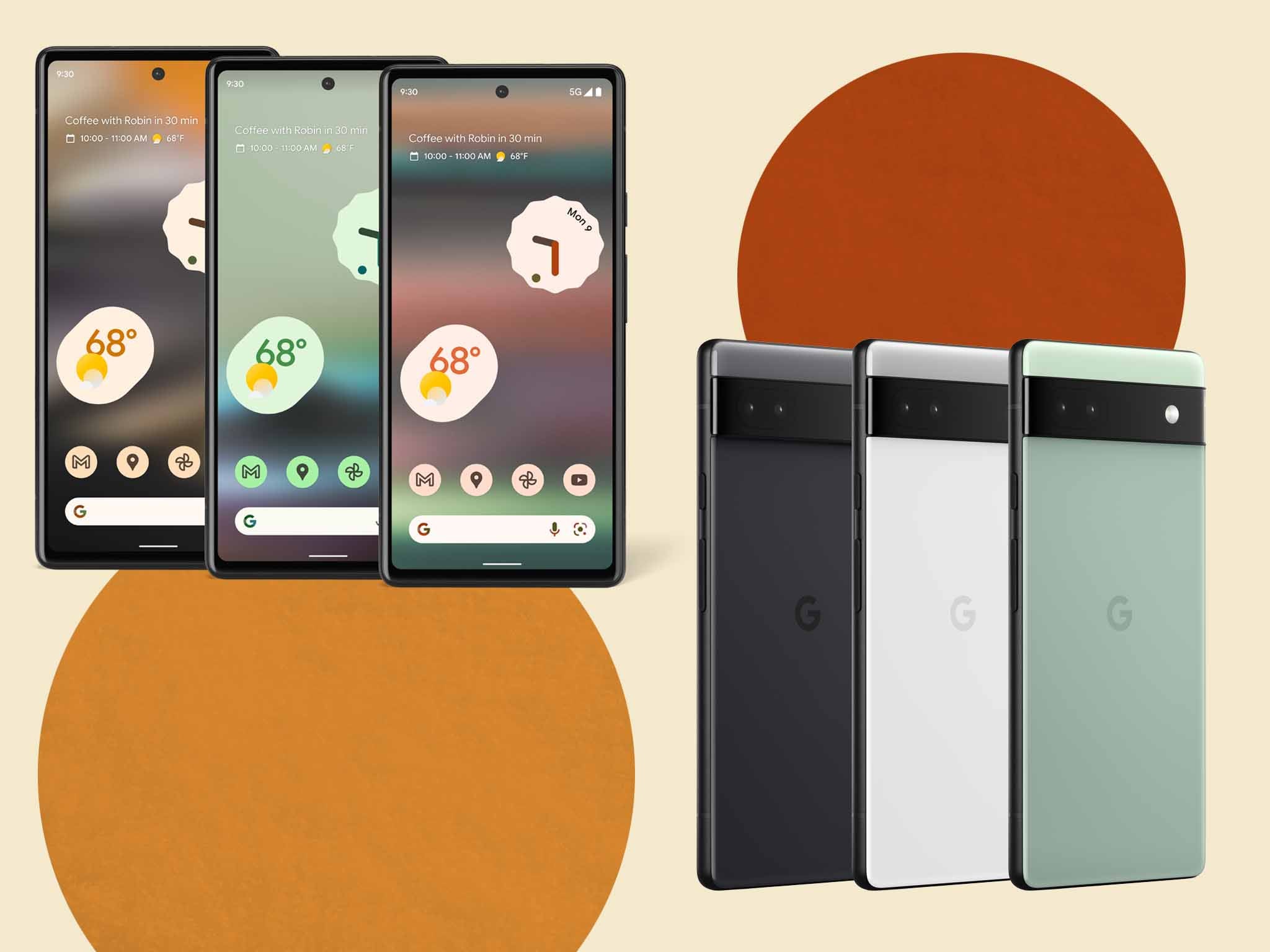 The Pixel 6a comes can be pixked up in charcoal, chalk or sage