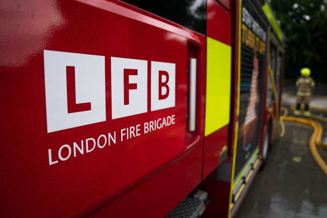 An London Fire Brigade logo from the side of a fire engine at a Fire station in East London (Aaron Chown/PA)