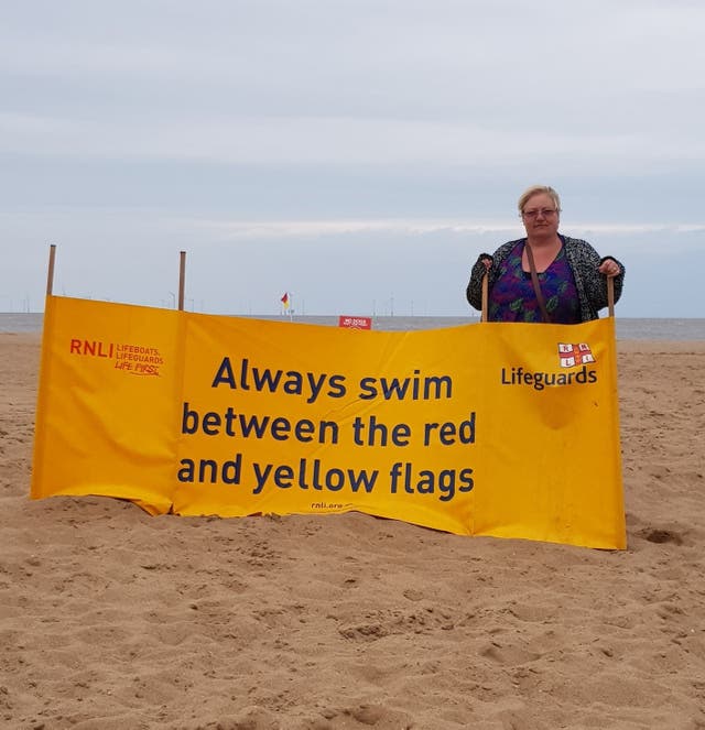 Undated family handout photo of Nicola Jenkins, 46, from Nottingham launching ‘Respect the Water’ campaign on World Drowning Prevention Day. Nicola lost her 12-year-old son Owen after he rescued a friend who got into trouble in the water in July 2017 at Beeston Weir (Family/PA)