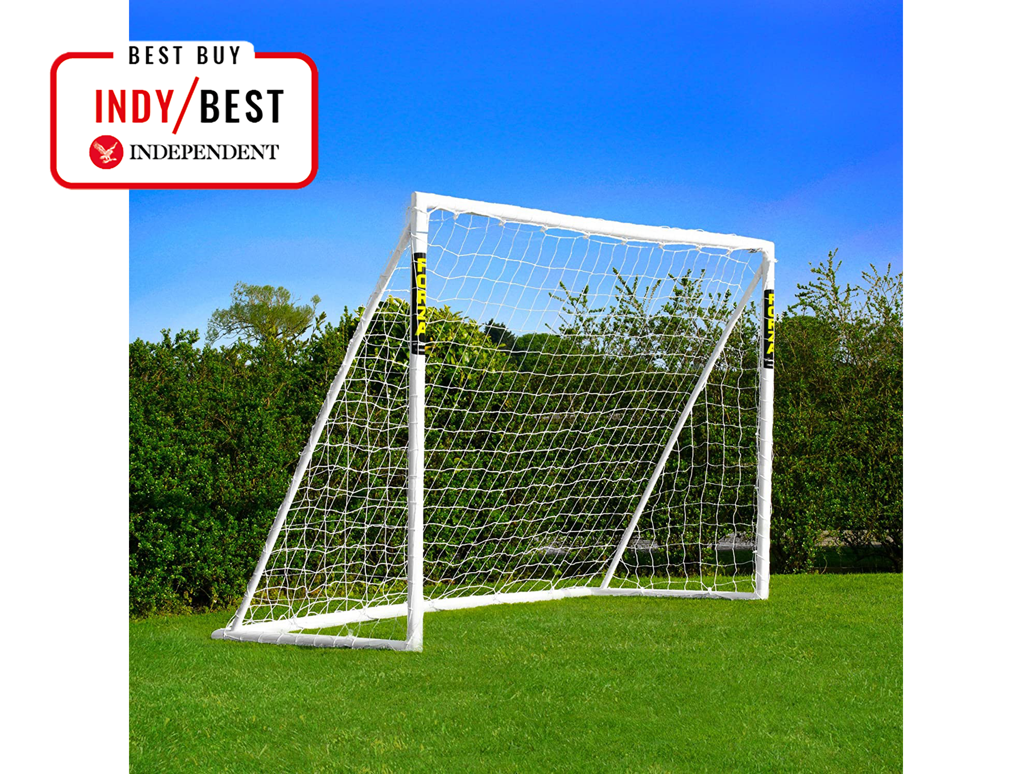 Kids Football Goal Posts Outdoor Portable 8X4ft Striker Foot Ball Plastic New UK 