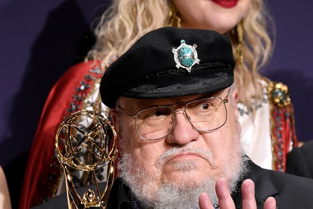 <p>George R R Martin poses with award for Outstanding Drama Series in the press room during the 71st Emmy Awards at Microsoft Theater on September 22, 2019 in Los Angeles, California. (Photo by Frazer Harrison/Getty Images)</p>