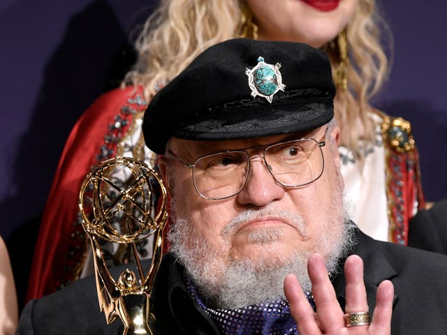 <p>George R. R. Martin poses with award for Outstanding Drama Series in the press room during the 71st Emmy Awards at Microsoft Theater on September 22, 2019 in Los Angeles, California. (Photo by Frazer Harrison/Getty Images)</p>