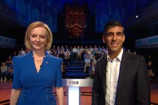 Tory leadership debate: Key moments from the first head-to-head between Truss and Sunak