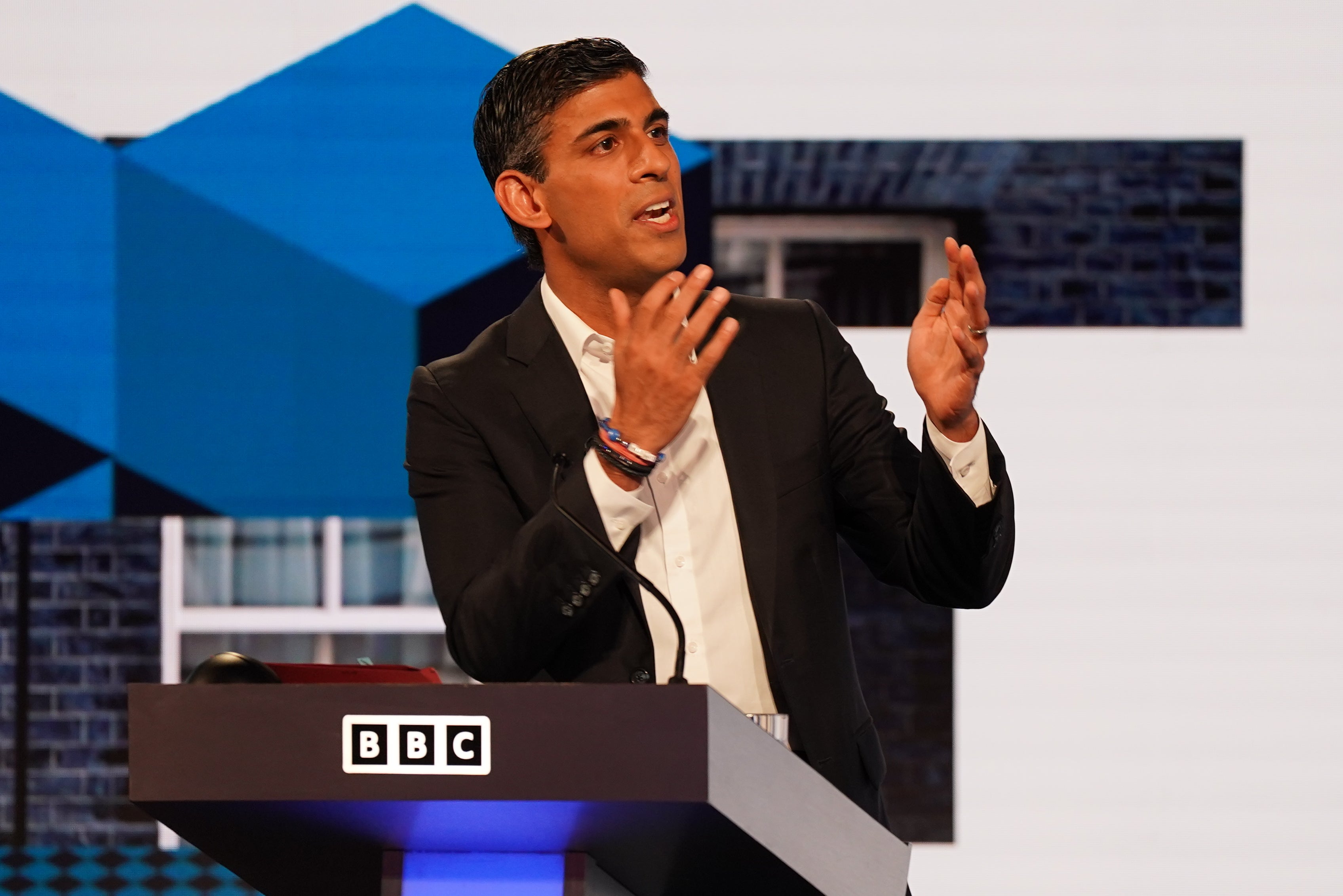 Rishi Sunak during the BBC Tory leadership debate (Jacob King/PA).