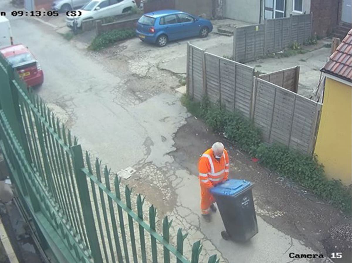 Moment killer who murdered woman in shipping container used wheelie bin