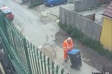 Moment killer who murdered woman in shipping container used wheelie bin to dump her body