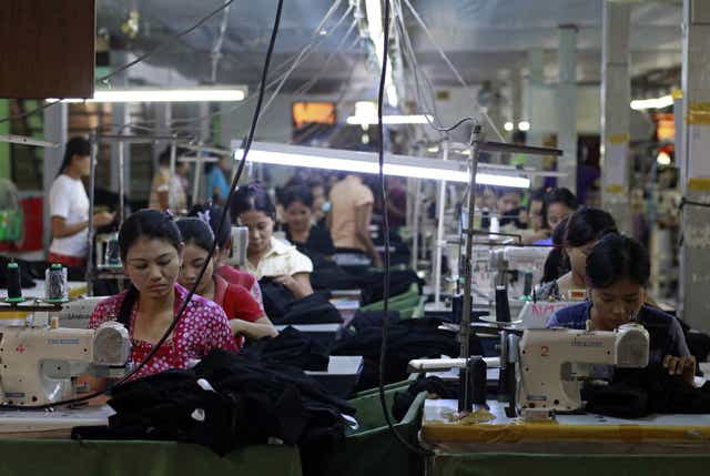 <p>Myanmar clothing factory workers</p>