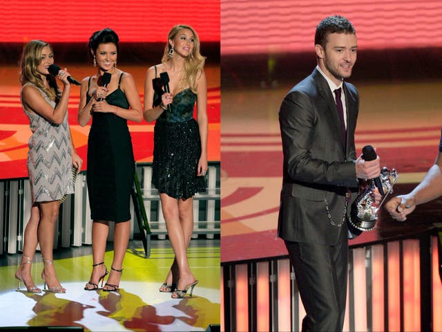 <p>The Hills stars announced Justin Timberlake had won the Male Artist of the Year award</p>
