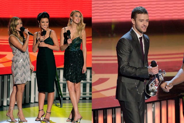 <p>The Hills stars announced Justin Timberlake had won the Male Artist of the Year award</p>