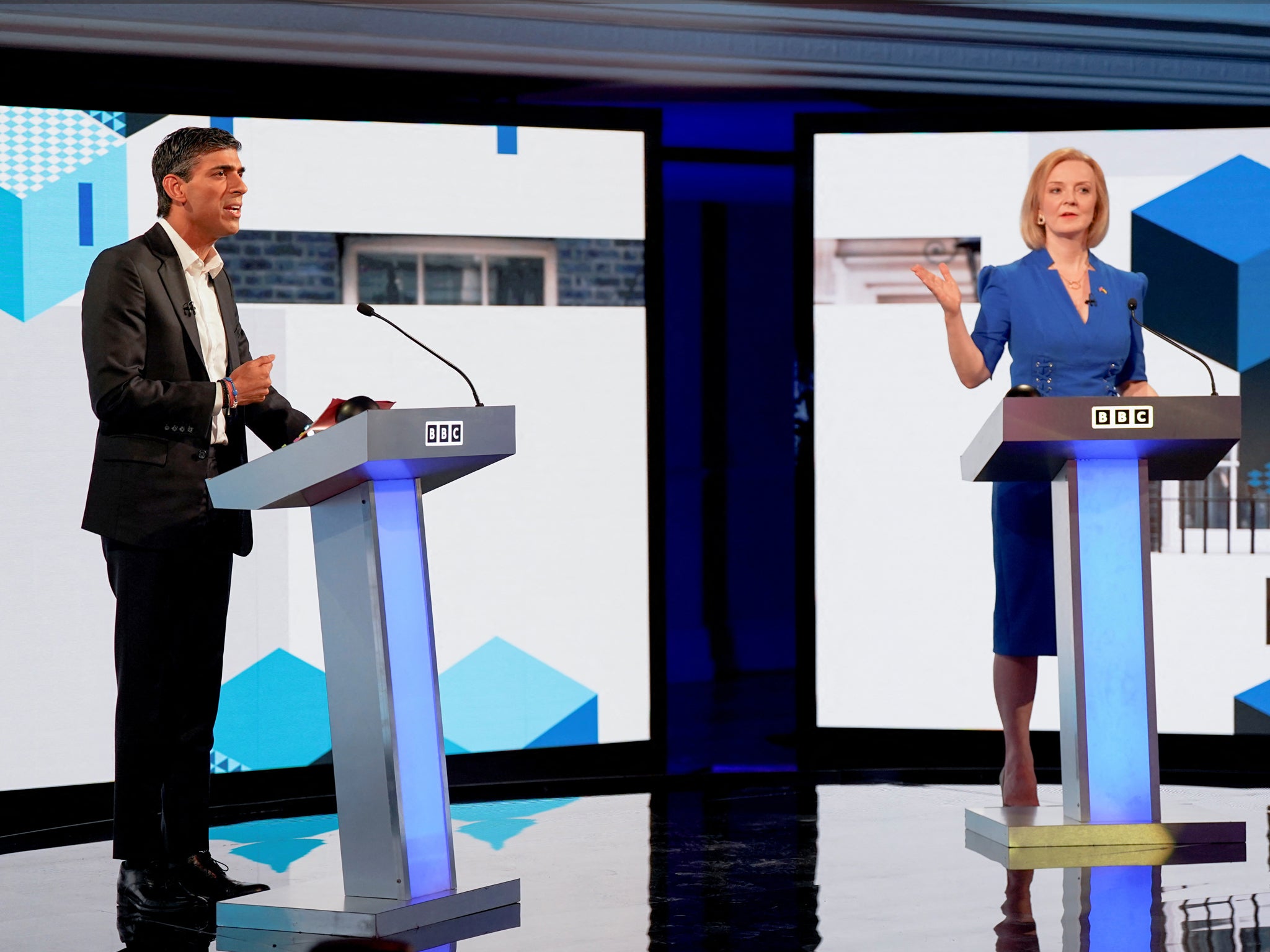 Rishi Sunak and Liz Truss square off in their first head-to-head TV debate