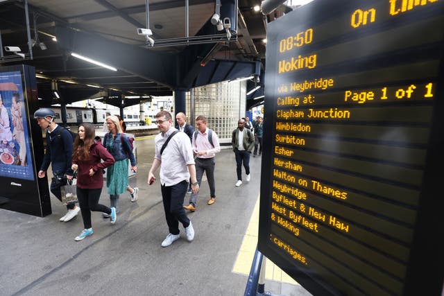 Britain’s train operators have released plans for how their services will be altered during Wednesday’s rail strike (James Manning/PA)