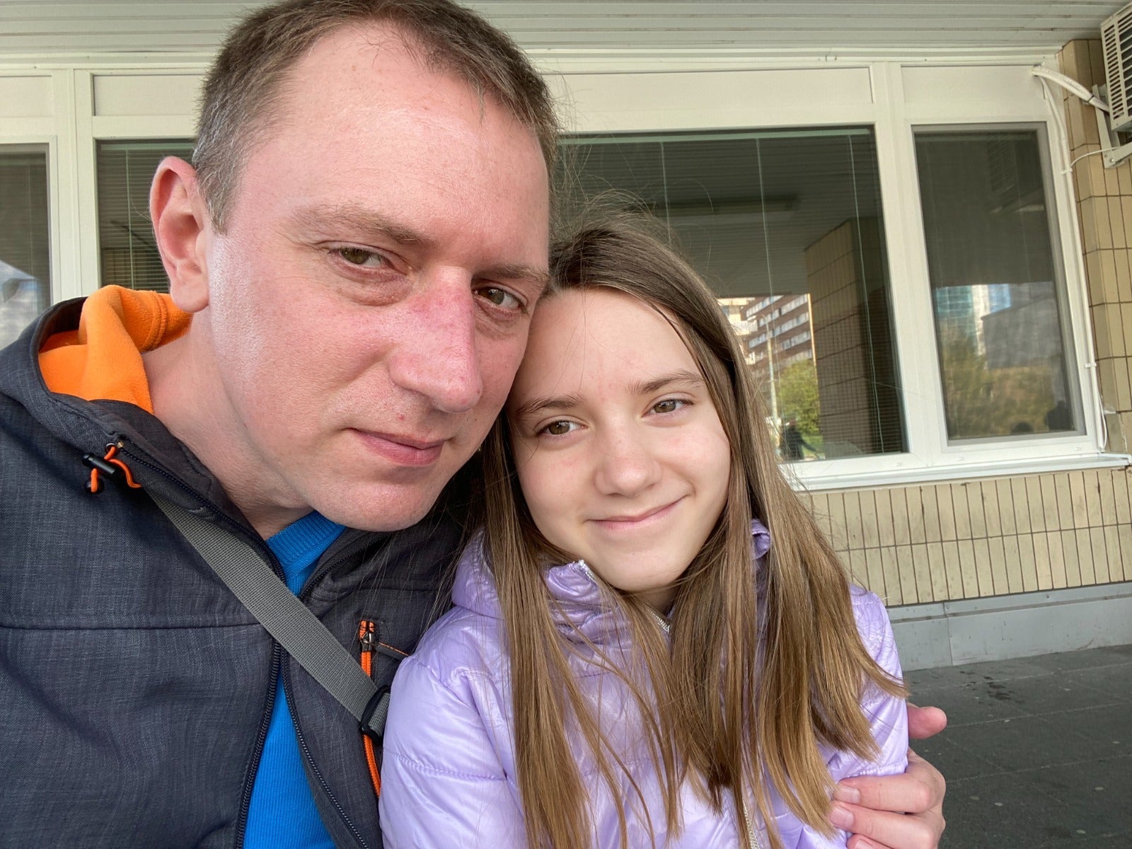 Yehevny Makarenko with his daughter Dasha (John Rice/PA)