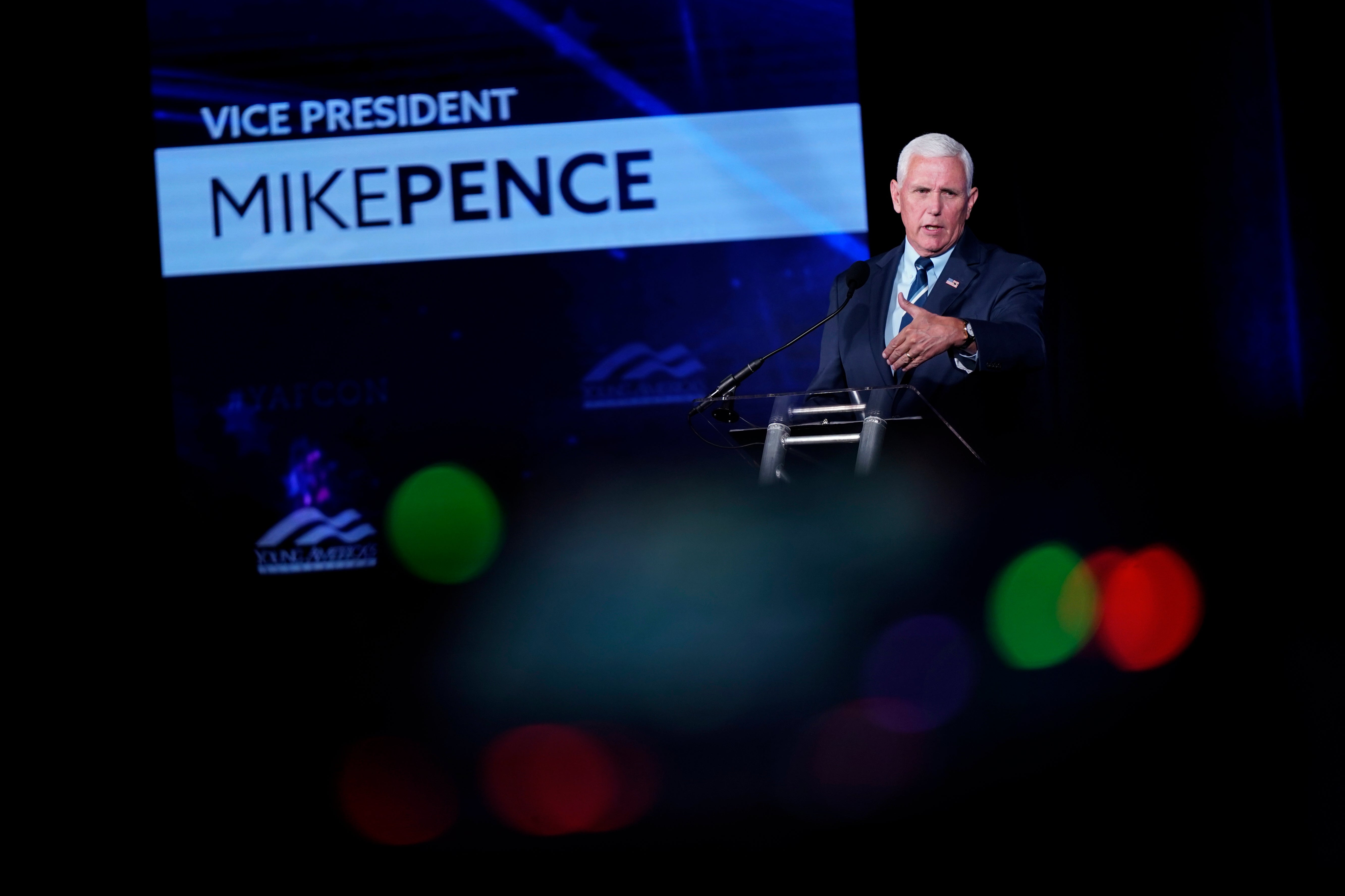 Former Vice President Mike Pence speaks at the Young America's Foundation's National Conservative Student Conference, Tuesday, July 26, 2022, in Washington