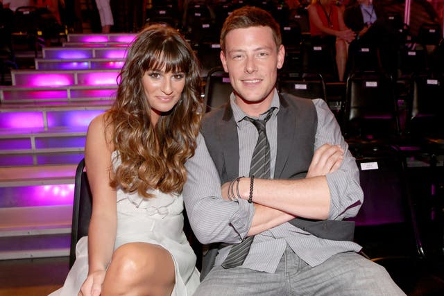 <p>Lea Michele and Cory Monteith</p>