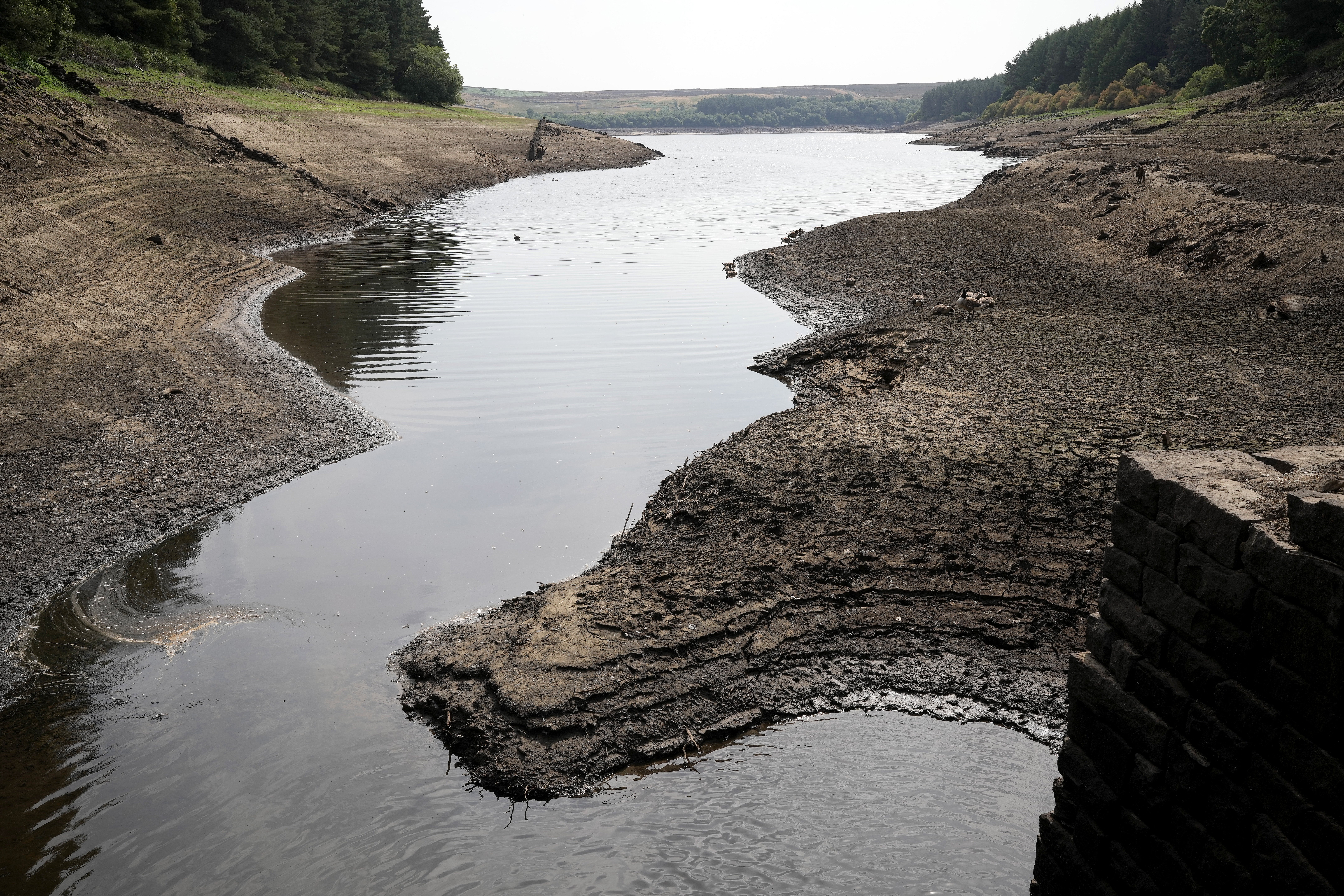 The Thruscross reservoir was left partially depleted in the heatwave