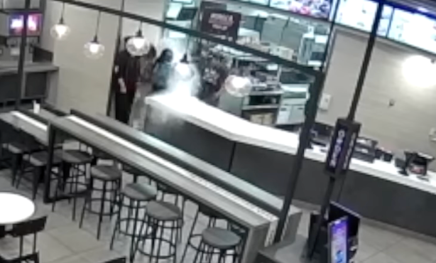 Footage allegedly shows a Taco Bell manager pouring boiling water over two female customers