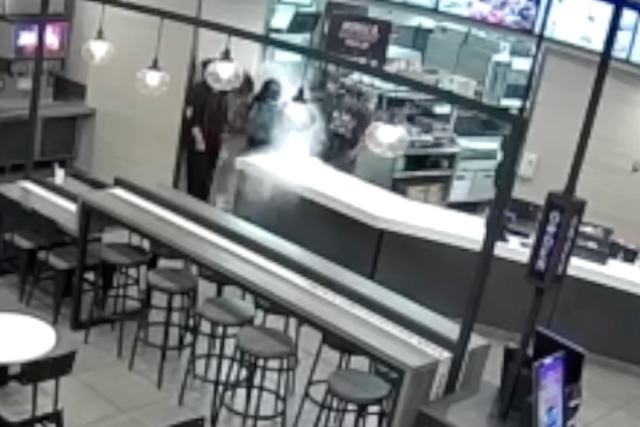 <p>Footage allegedly shows a Taco Bell manager pouring boiling water over two female customers</p>