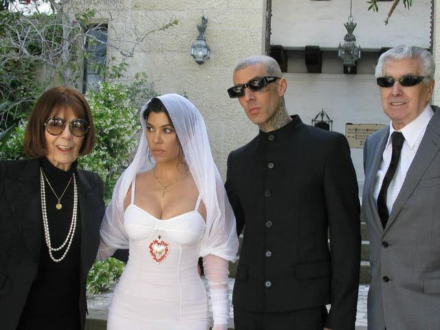 <p>Kardashian and Barker first exchanged vows in Las Vegas after attending the 2022 Grammys before legally getting married in California  </p>