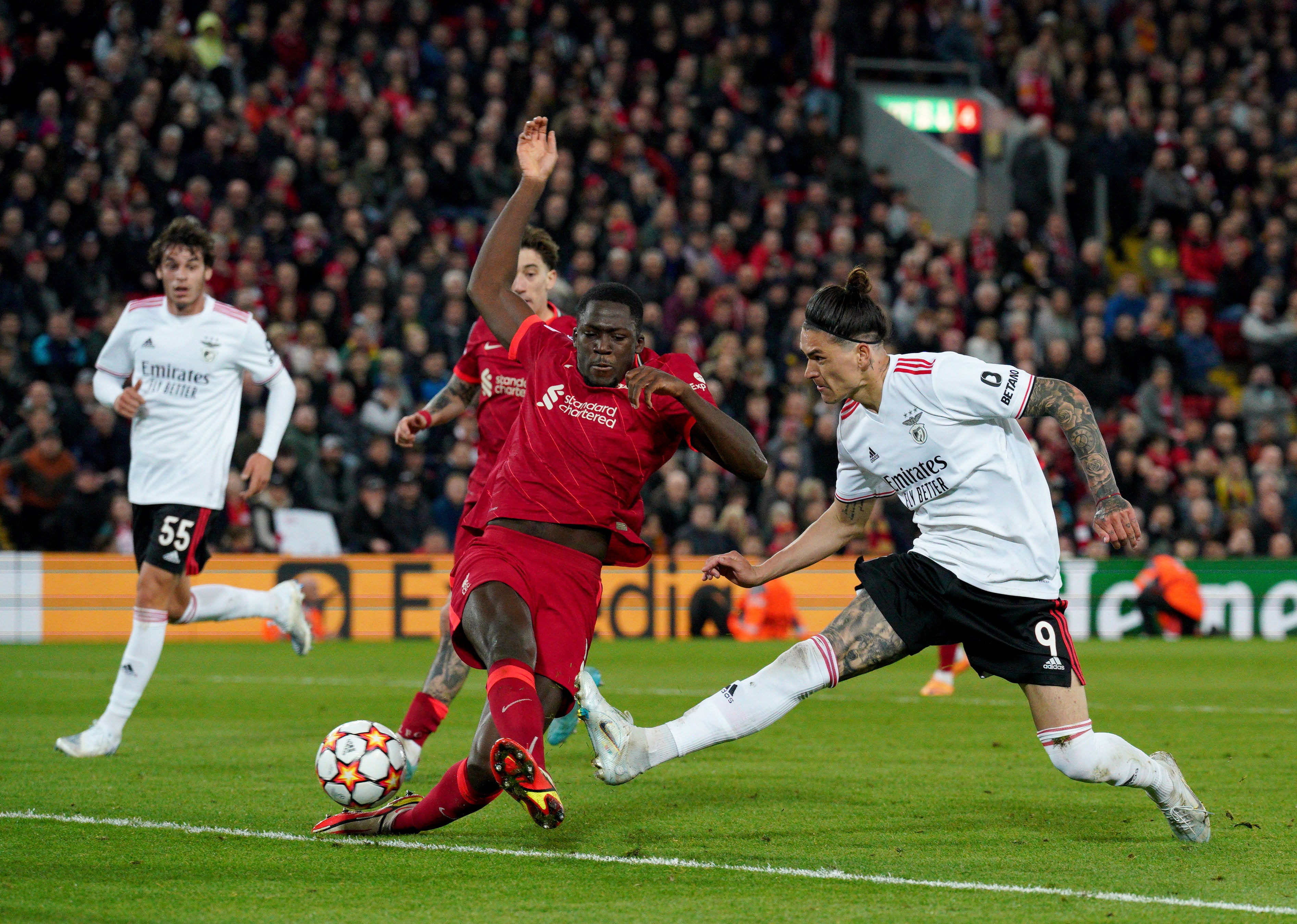 The exciting Darwin Nunez (right) has joined Liverpool from Benfica (Peter Byrne/PA)