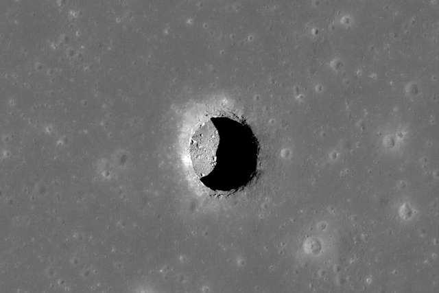 <p>The moon’s Tranquillitatis lunar pit</p>