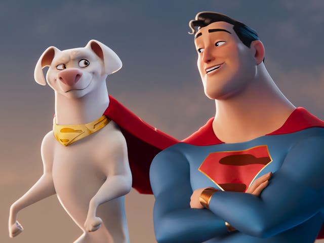 <p>Dwayne Johnson and John Krasinski as Krypto and Superman in ‘DC League of Super-Pets’ </p>