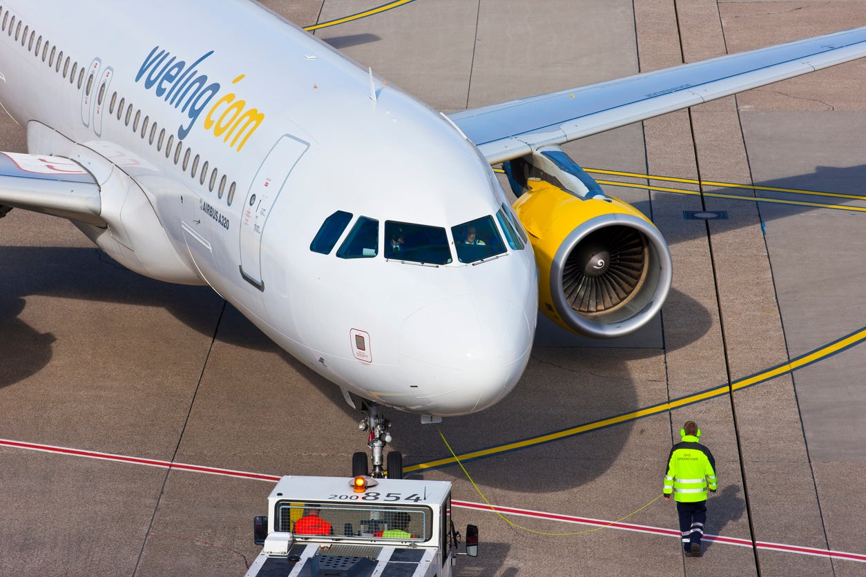An Airbus A320 operated by Spanish airline Vueling