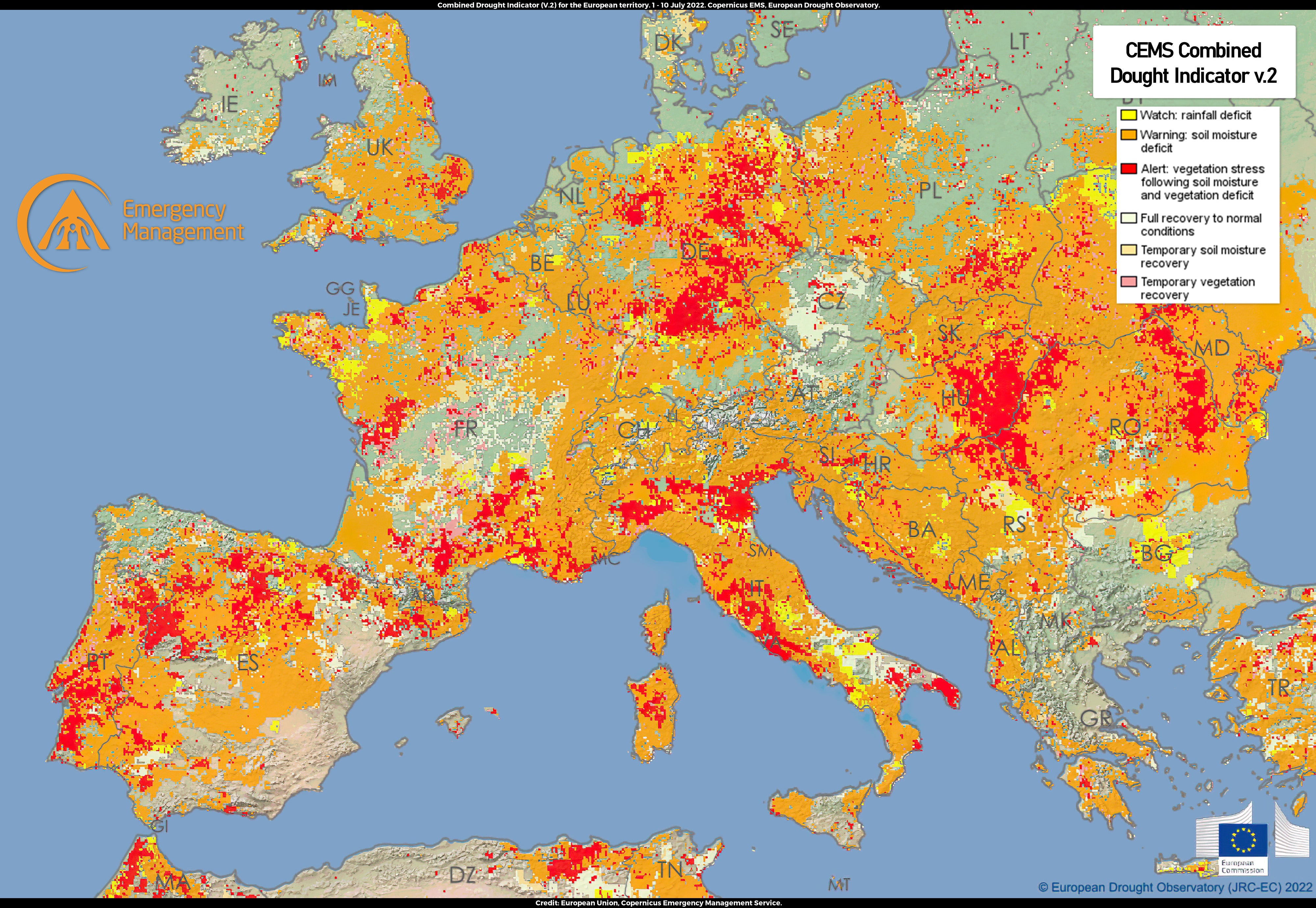 Large parts of Europe are already suffering from drought