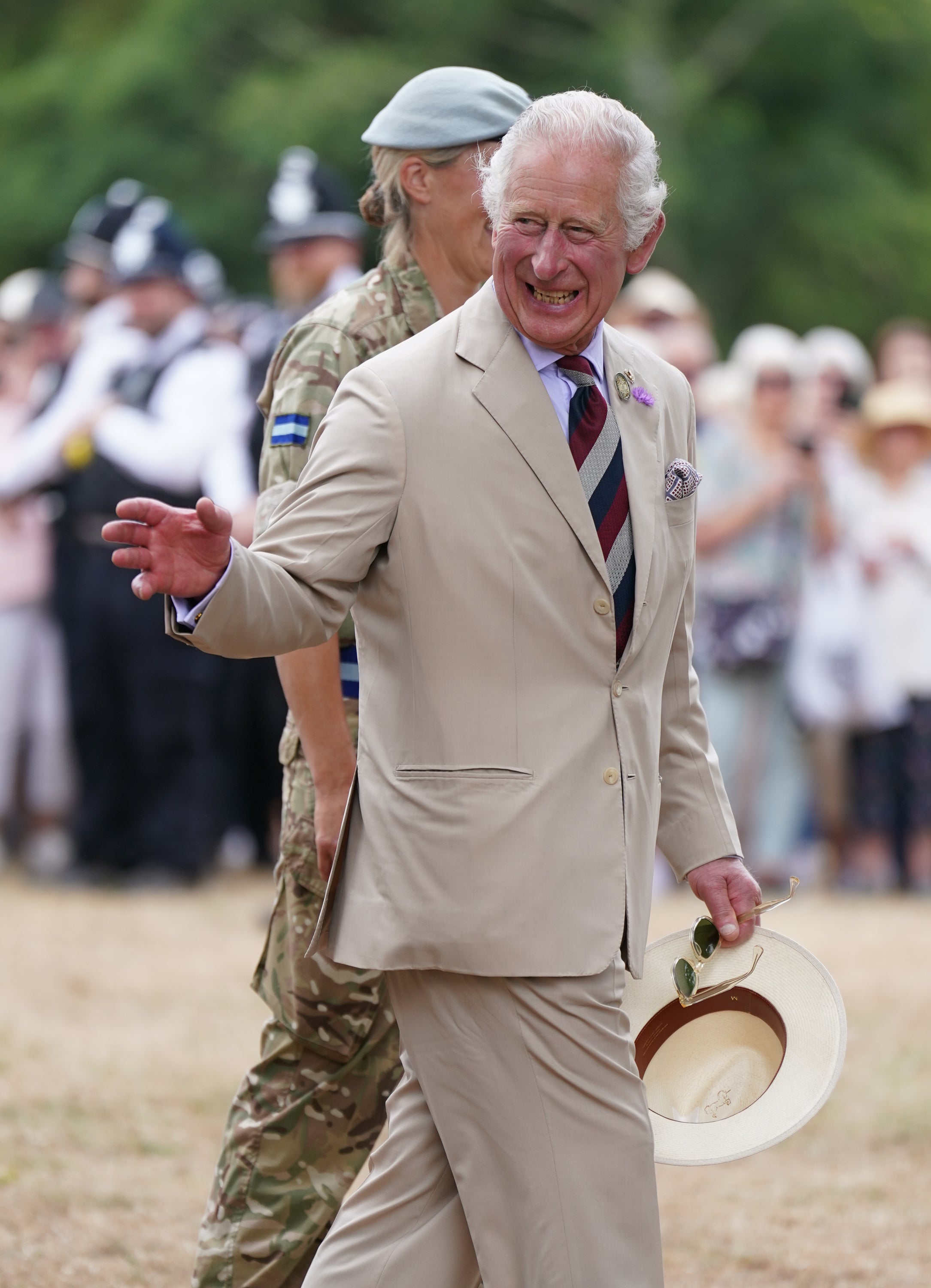 The Prince of Wales met members of the armed forces during his visit (Joe Giddens/PA)
