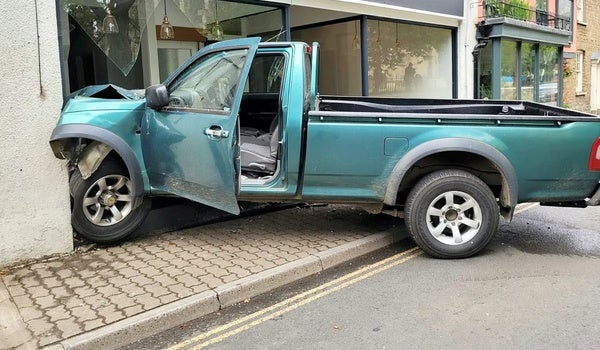 The vehicle crashed into a shop in Malmesbury, Wiltshire