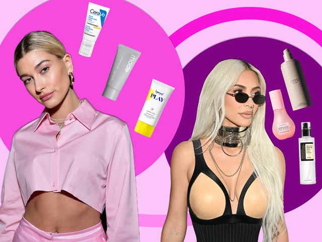 <p>Hailey Bieber and Kim Kardashian launched skincare brands this year</p>