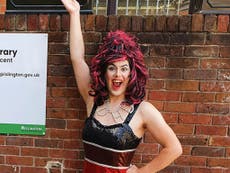 Police called as protesters storm children’s story hour hosted by drag queen at local library 