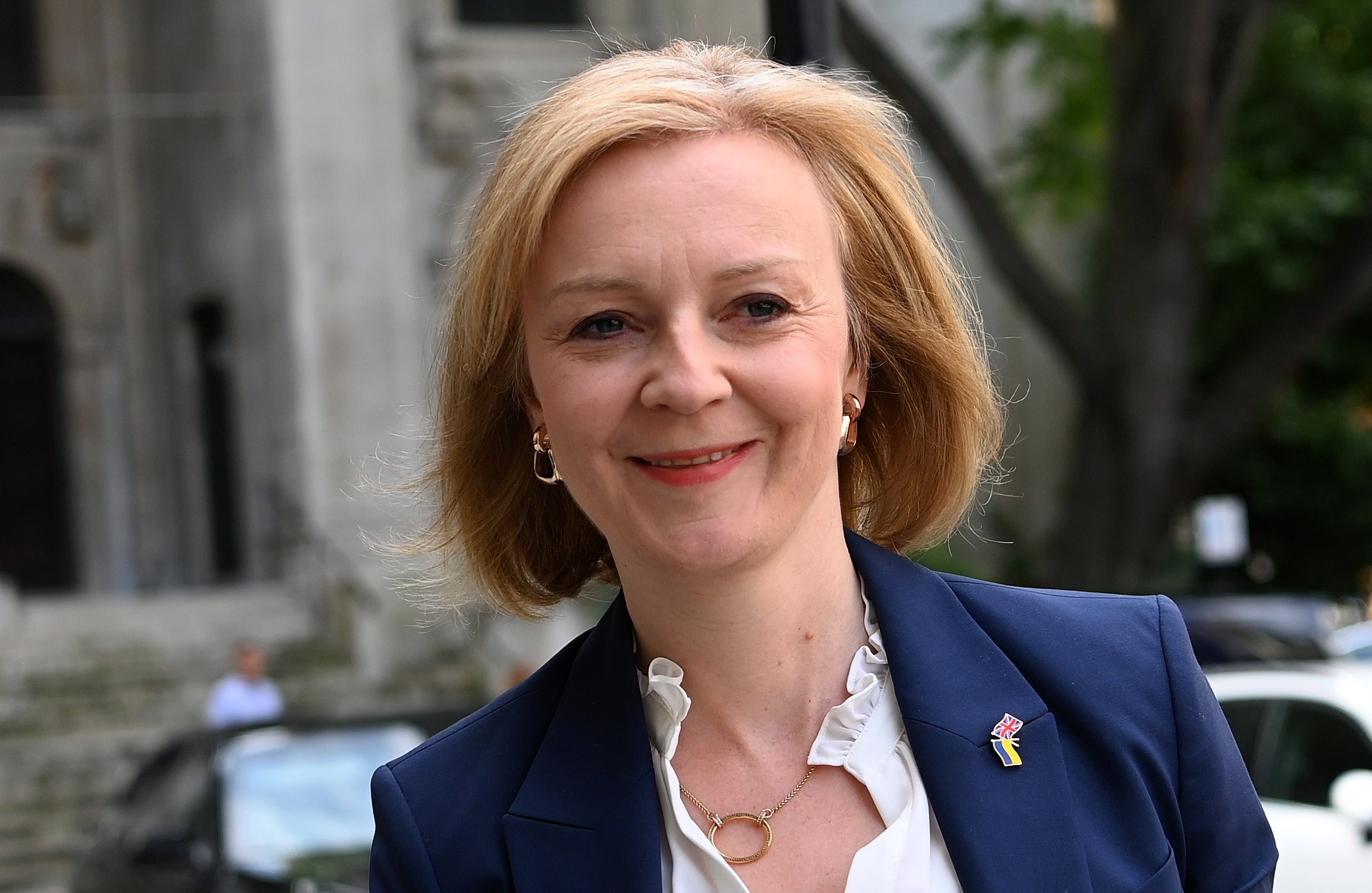 Liz Truss arriving at her offices in London on Wednesday